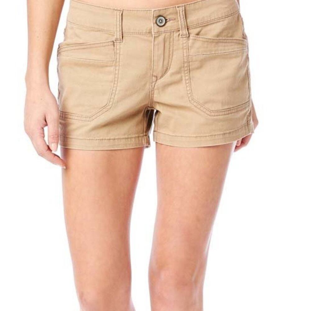 H&M Women's Brown‎ Linen Cotton Blend Mid Rise Cuffed Shorts Size 10
